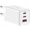 Baseus GaN5 Pro Fast Charger 2C+U 65W White w/Type-C to Type-C (CCGP120202) - зображення 1