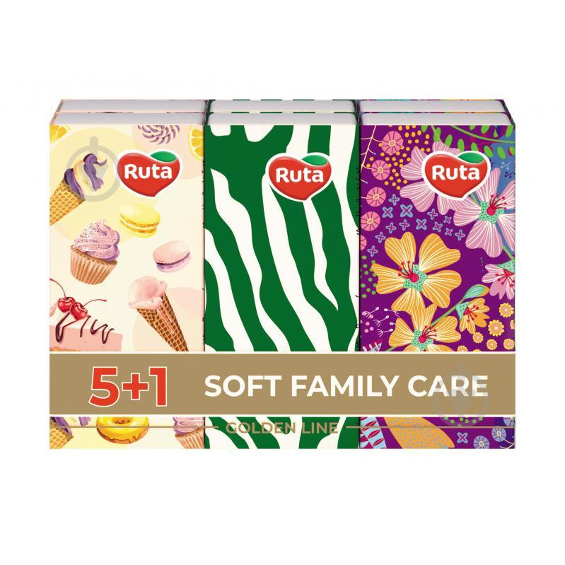 Ruta Носові хусточки в коробці  Soft Family Care 6 шт. (4820202893882) - зображення 1