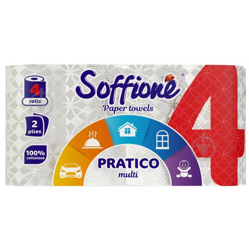 Soffione Паперові рушники  Pratico multi двошарова 4 шт. (4820003836569) - зображення 1