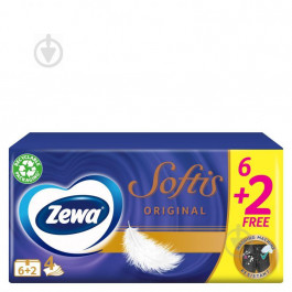 Zewa Носові хусточки кишеньки  Softis чотиришарові 8х5 шт. (7322540024319)