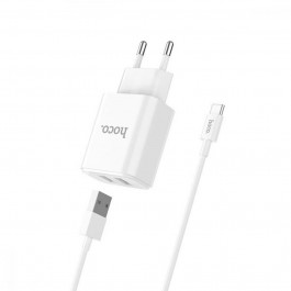 Hoco C62A Victoria 2USB 2.1А + Type-C White