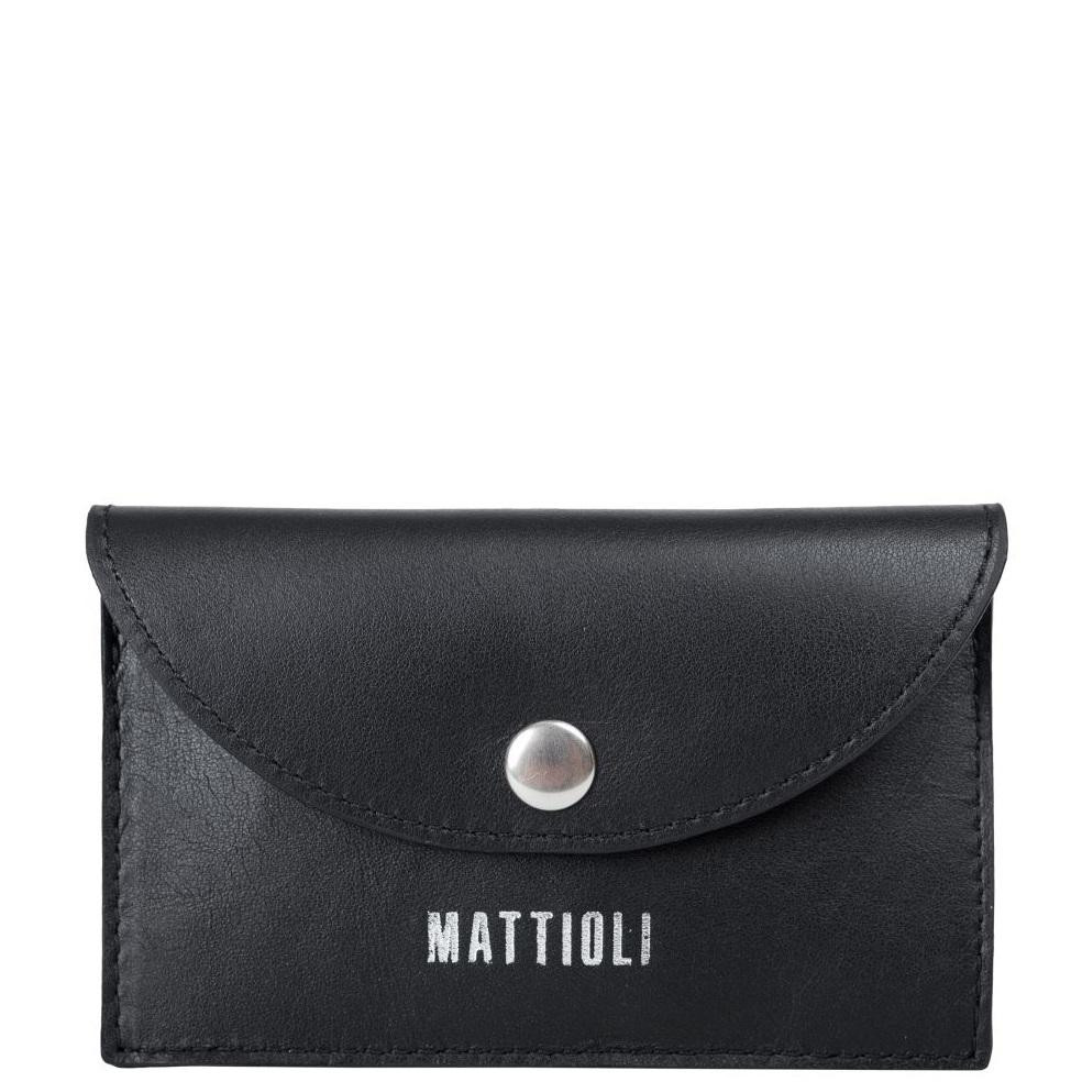 Mattioli Ключниця на кнопці з натуральної гладкої шкіри  063-20C чорна - зображення 1