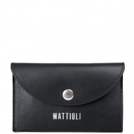 Mattioli Ключниця на кнопці з натуральної гладкої шкіри  063-20C чорна