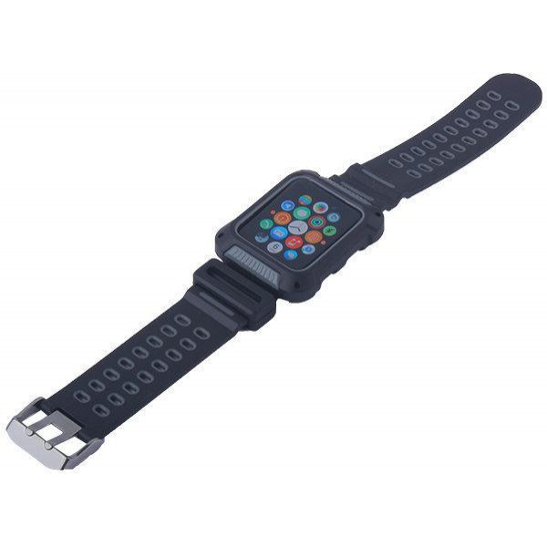COTEetCI TPU-ремешок с пластиковым чехлом для Apple Watch 42mm (Серия 1/2/3)  W31 PC&Silicone Band Suit Black - зображення 1