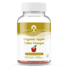 Apnas Natural Яблучний органічний оцет, 500 мг, 30 жувальних пастилок,