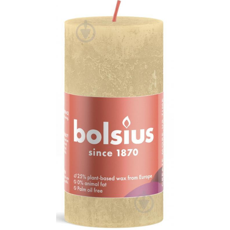 Bolsius Свічка Рустик стовпчик SHINE 100/50 беж (8717847156129) - зображення 1