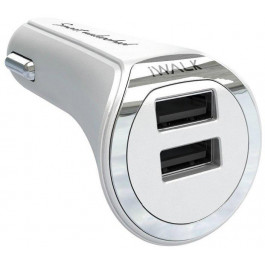 IWALK USB Car Charger Dolphin 2xUSB 3.4A White (00-00014070)