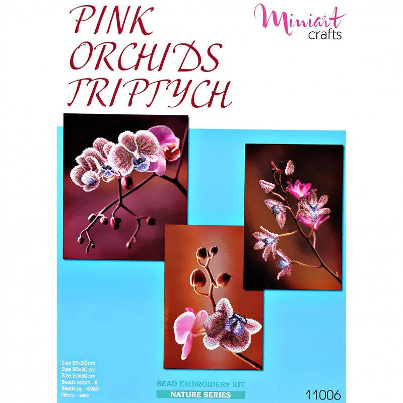 Miniart Crafts Набор для вышивания "Триптих Розовые Орхидеи" (Miniart-Crafts11006) - зображення 1