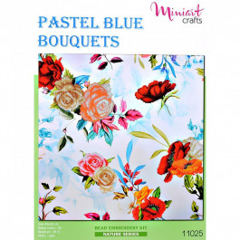 Miniart Crafts Набор для вышивки бисером Пастельно-голубой букет , 40х40 см( частичная ) Miniart-Crafts11025