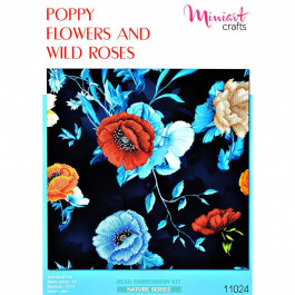 Miniart Crafts Набор для вышивки бисером Маки и дикие розы, 40х40 см( частичная ) Miniart-Crafts11024