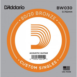 D'Addario Струна BW030 80/20 Bronze .030