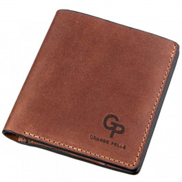 Grande Pelle Компактное портмоне унисекс с накладной монетницей  11238 коричневое