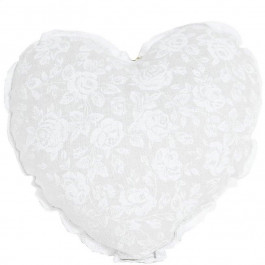 Прованс Подушка декоративная сердце White Rose 35x30 см белый с серым (4820175713514)