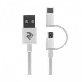   2E microUSB + Type-C 1m White (2E-CCMTAB-WT)