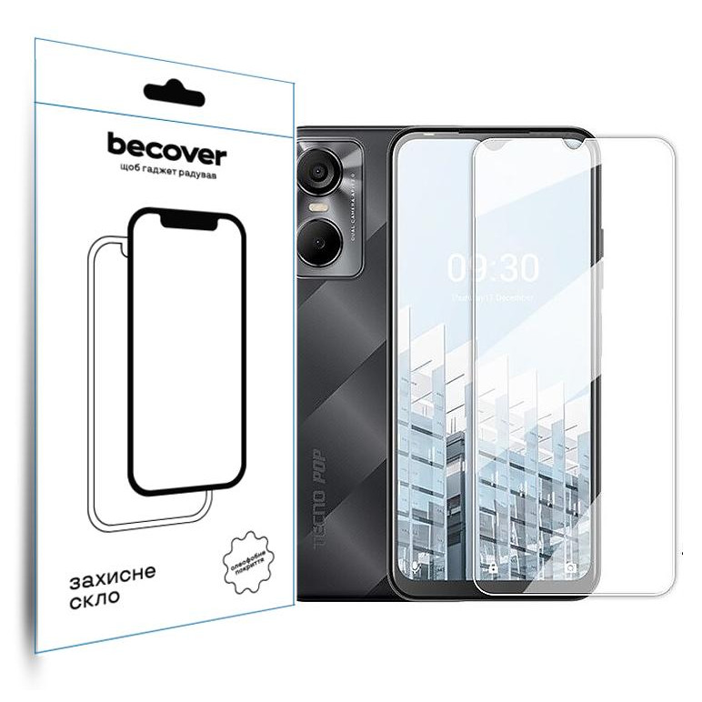 BeCover Захисне скло  для Tecno Pop 6 Pro (BE8) 3D Crystal Clear Glass (708555) - зображення 1