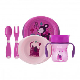 Chicco Набор посуды Meal Set 12м+ Розовый (16201.10)