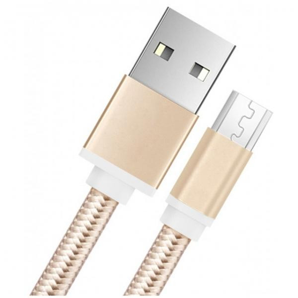 XoKo SC-100m Nylon Gold Micro USB 1.5m (SC-100m-GD) - зображення 1