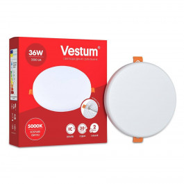 Vestum Круглый светодиодный врезной светильник "без рамки"  36W 4100K 1-VS-5509
