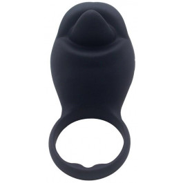 GYQ Виброкольцо Silicone Love Ring Tongue, черное (7770000252237)