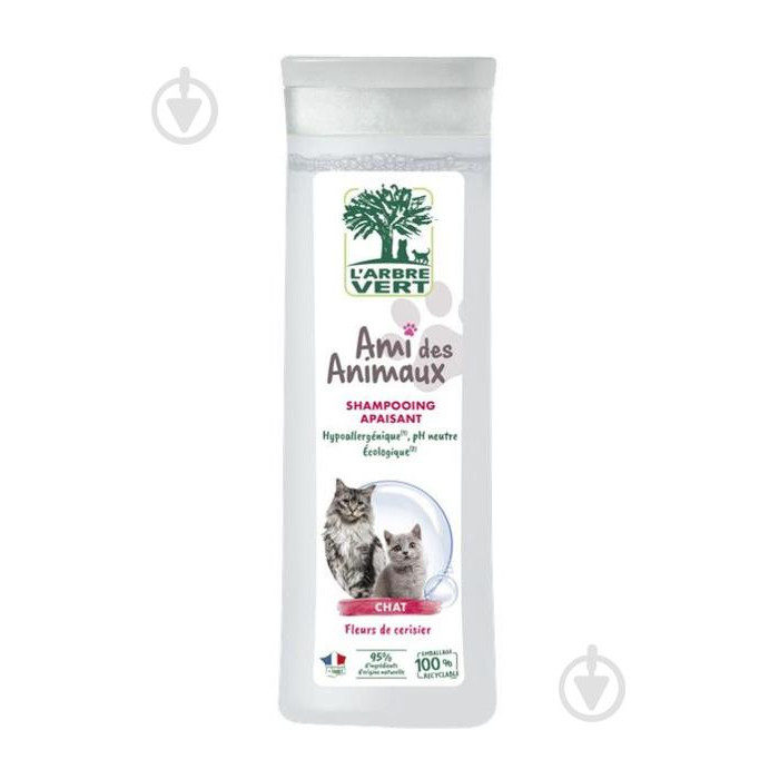L'Arbre Vert Нежный шампунь  для кошек с экстрактом цветков вишни 250 мл (3450601040610) - зображення 1