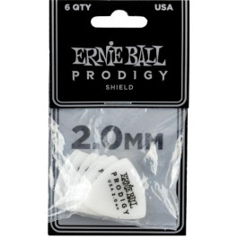 Ernie Ball 9337 White Large Shield Prodigy Picks 6-Pack 2.0 mm