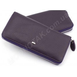 ST Leather Фирменный женский кожаный кошелек пурпурного цвета на молнии  Accessories (17444) (ST238 VIOLET)