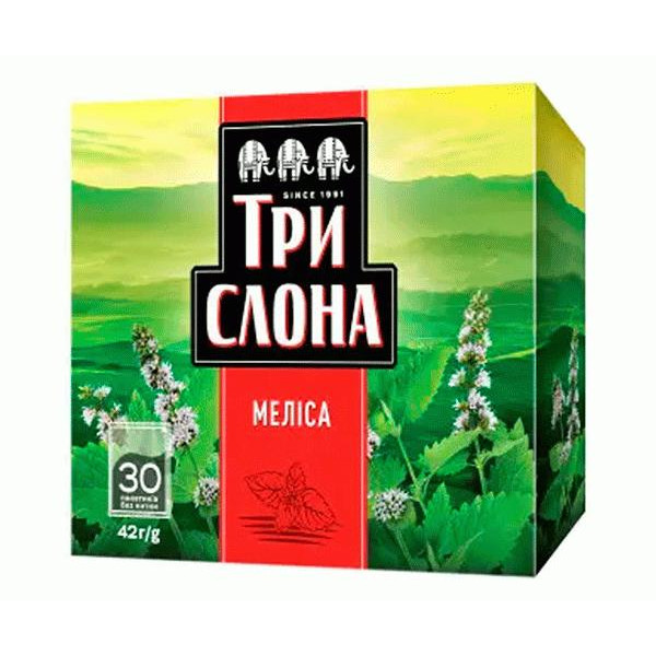 Три Слона Чай трав'яний  Мелісса в пакетиках, 30 шт (4820198879877) - зображення 1