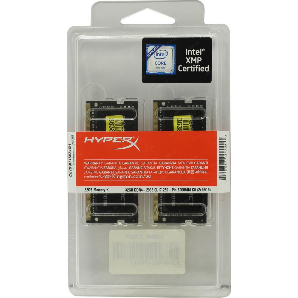 HyperX 32 GB (2x16GB) SO-DIMM DDR4 2933 MHz (HX429S17IBK2/32) - зображення 1