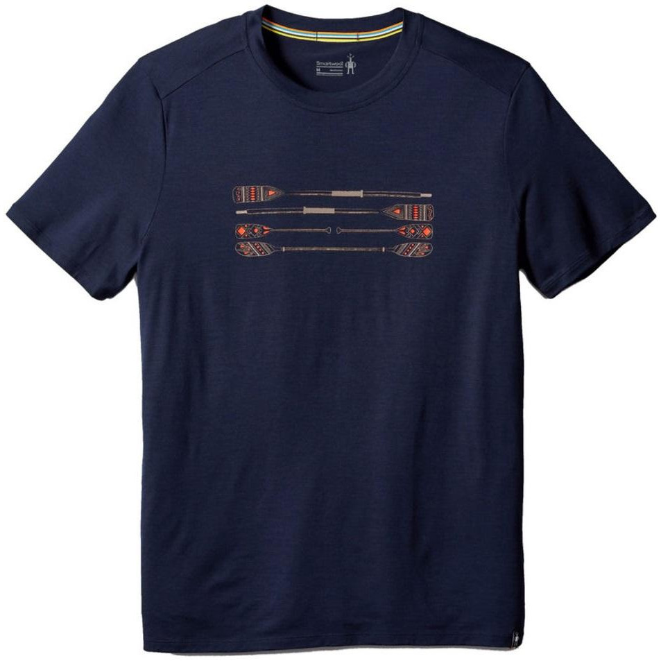 Smartwool Футболка чоловіча  Men's Merino 150 Paddles And Oars Tee Deep Navy (SW 16047.092), Розмір S - зображення 1