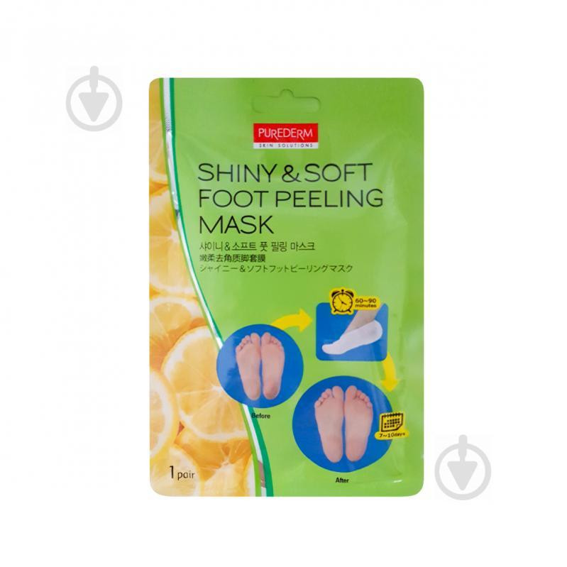 Purederm Педикюрная маска-носочки  Shiny & Soft Foot Peeling Mask для пилинга 34 г (8809052587970) - зображення 1
