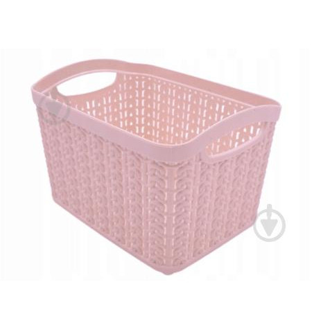 Ucsan Plastik Кошик  KNIT прямокутний 2,21 л рожевий (8691459095550) - зображення 1