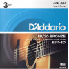 D'Addario Струны для акустической гитары 3 Sets  EJ11-3D 80/20 Bronze Light Acoustic Guitar Strings 12/53 - зображення 1