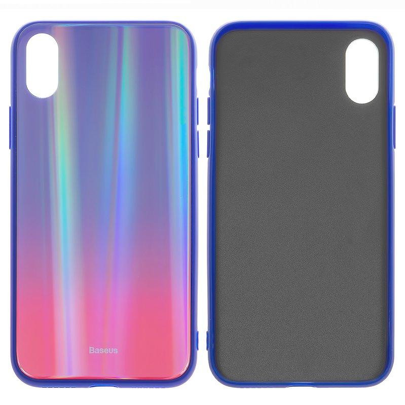 Baseus Laser Luster Case for iPhone X/Xs Blue/Red (WIAPIPHX-XC39) - зображення 1