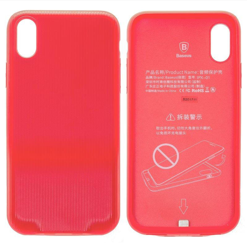 Baseus Audio Case for iPhone X Red (WIAPIPHX-VI09) - зображення 1