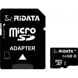 RiData 64 GB microSDXC class 10 UHS-I + SD Adapter FF964426