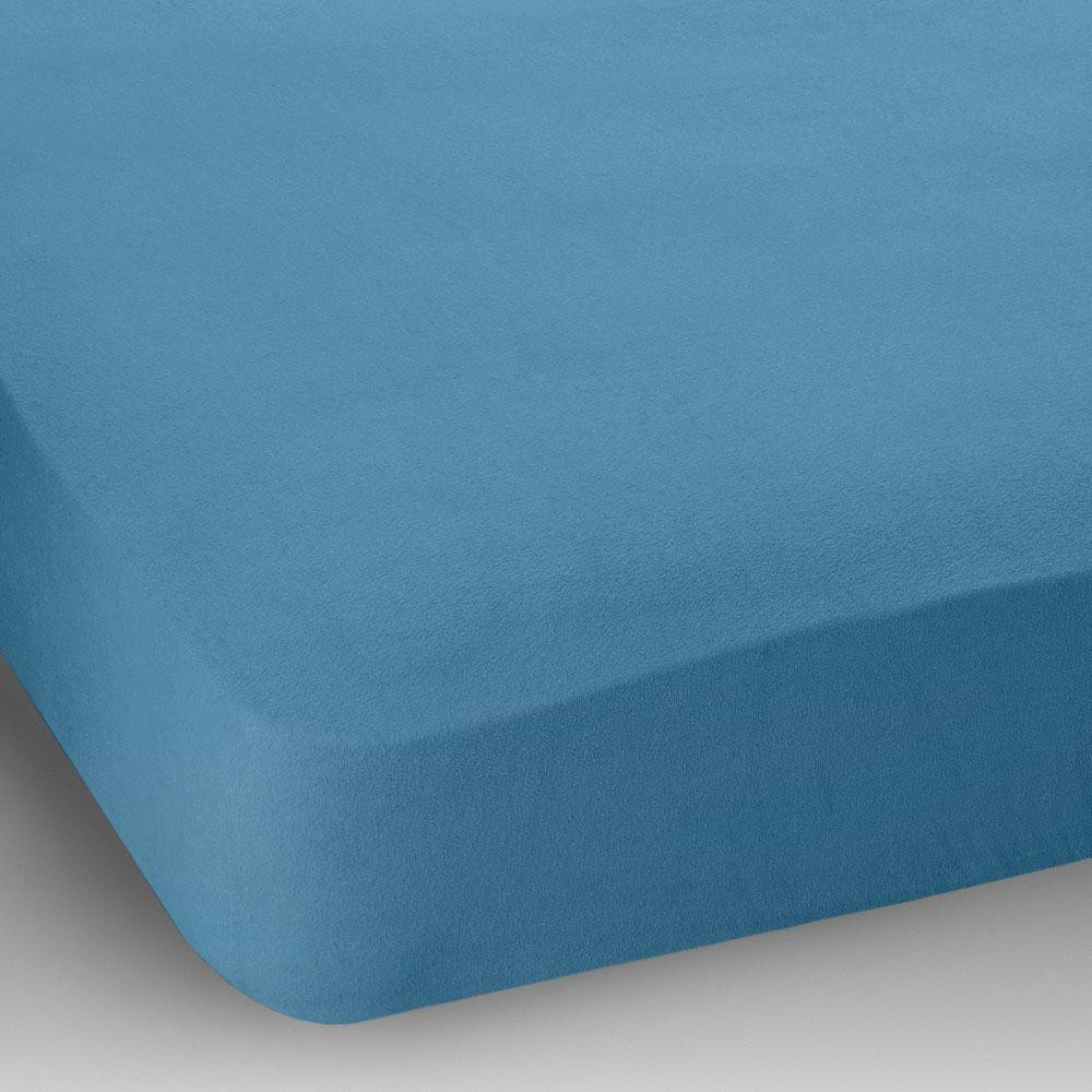 Utek Простынь на резинке  Home Jersey Хлопок 100% Blue Синяя 80х190 (PTBLF80190) - зображення 1