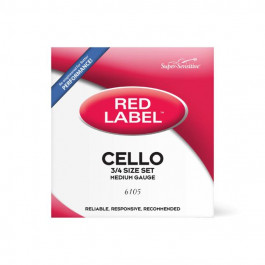 D'Addario Super Sensitive 6107 Red Label Cello String Set - 4/4 Size