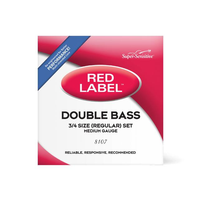 D'Addario Super Sensitive 8107 Red Label Double Bass String Set - 3/4 Size - зображення 1