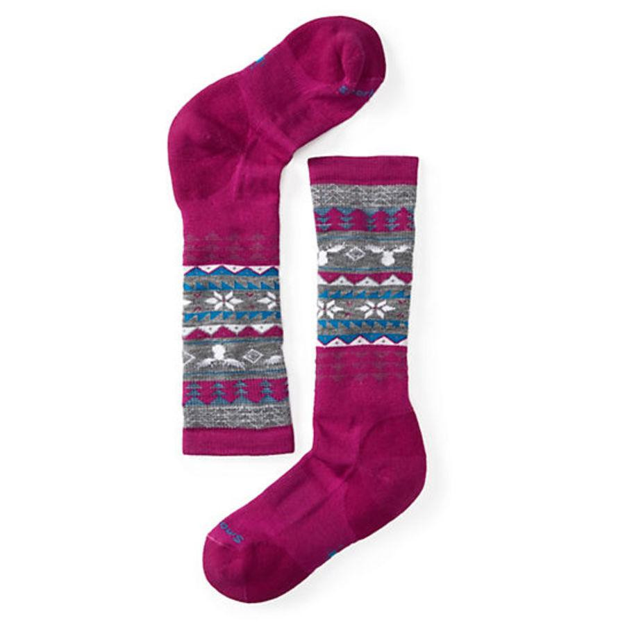 Smartwool Термоноски  Girls' Wintersport Fairisle Moose Socks M Розовый - зображення 1