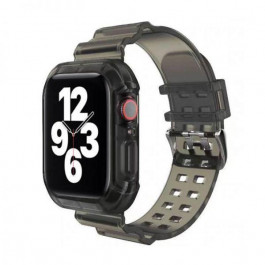   Casepro Прозорий ремінець з чохлом  Black для Apple Watch 45mm | 44mm | 42mm