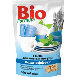 Bio Formula Гель для миття посуду  Сода ефект дой-пак 500 мл (4823015922725)