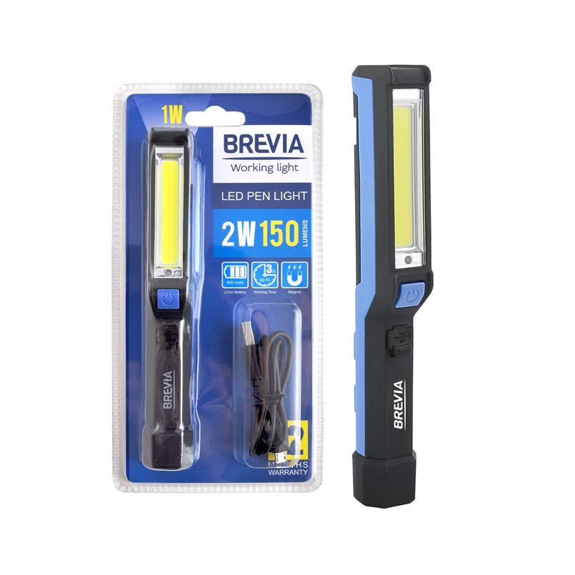 Brevia LED Pen Light 2W COB 1W LED 150lm 900mAh microUSB (11220) - зображення 1