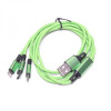 Armer 3 in 1 USB MicroUSB/TypeC/Lightning 1m Green (ARM-MC001) - зображення 1
