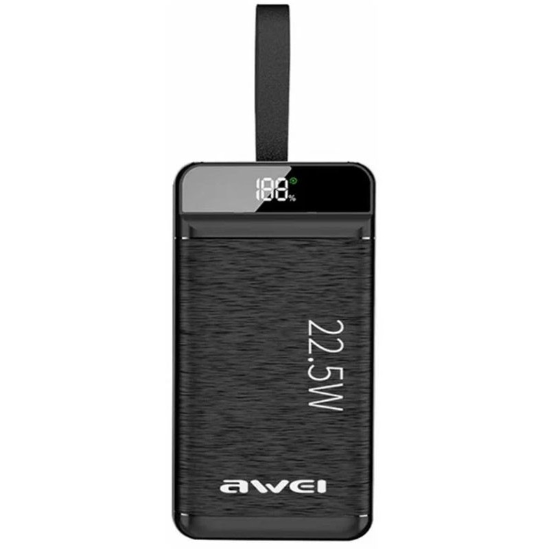 Awei P142K 3xUSB LED Display Battery 22.5W 50000mAh Black - зображення 1