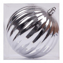 YES! Fun Новорічна куля  формова, пластик, 10 cм, срібло, глянець (974084)