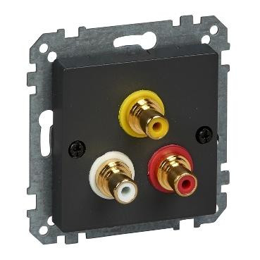 Schneider Electric Механизм аудио/видео розетки, антрацит (MTN4351-0414) - зображення 1