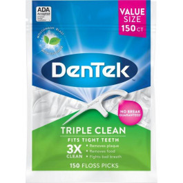 DenTek Флосс-зубочистки Тройное очищение  150 шт (047700019055) (2.0053)