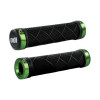 ODI Грипсы  Cross Trainer MTB Lock-On Bonus Pack Black w/Green Clamps, черные с зелеными замками - зображення 1