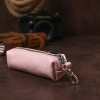 SHVIGEL Стильна жіноча ключниця із фактурної шкіри в рожевому кольорі на блискавці  (2416538) - зображення 8