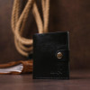 Vintage Чоловічий глянсовий портмоне з натуральної шкіри чорного кольору Shvigel (2416481) - зображення 6